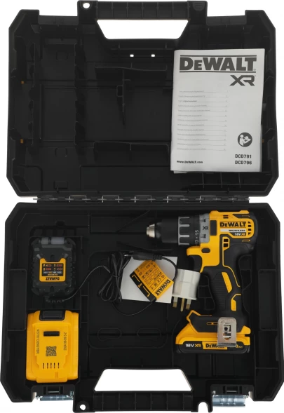 Дрель-шуруповерт DeWalt DCD791D2-QW 460Вт аккум. патрон:быстрозажимной (кейс в комплекте)