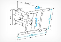Кронштейн для телевизора Holder LCD-SU6602-B черный 26&amp;quot;-60&amp;quot; макс.45кг настенный поворот