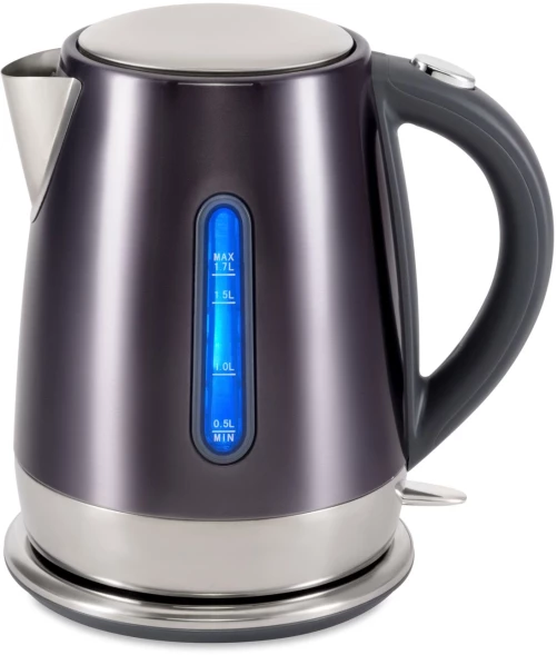 Чайник электрический Hyundai HYK-S7777 1.7л. 2200Вт графит/серебристый корпус: стекло