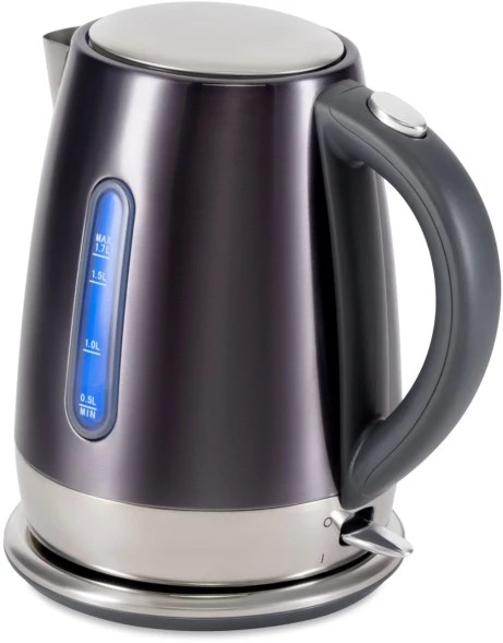 Чайник электрический Hyundai HYK-S7777 1.7л. 2200Вт графит/серебристый корпус: стекло