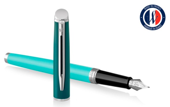 Ручка перьев. Waterman Hemisphere Colour Blocking (2190122) Green CT F сталь нержавеющая подар.кор.