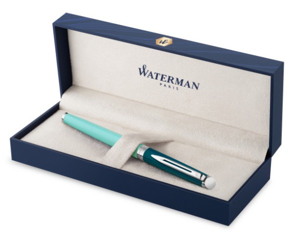 Ручка перьев. Waterman Hemisphere Colour Blocking (2190122) Green CT F сталь нержавеющая подар.кор.
