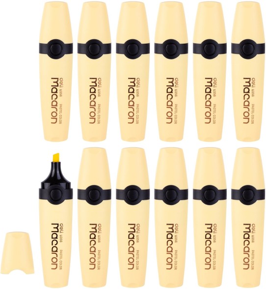 Текстовыделитель Deli EU356-YL Macaron скошенный пиш. наконечник 1-5мм желтый пастельный