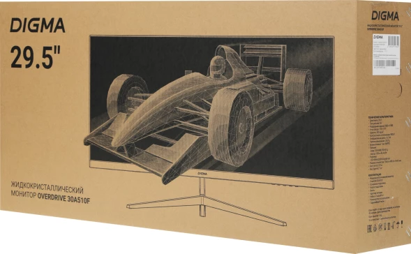 Монитор Digma 29.5&amp;quot; Overdrive 30A510F черный VA LED 1ms 21:9 HDMI матовая 300cd 178гр/178гр 2560x1080 200Hz DP 2K USB 4.3кг