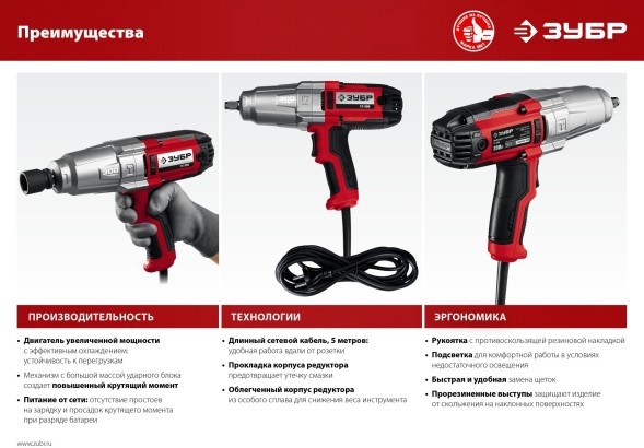 Гайковерт Зубр ГС-300 350Вт патрон:квад.1/2&amp;quot;