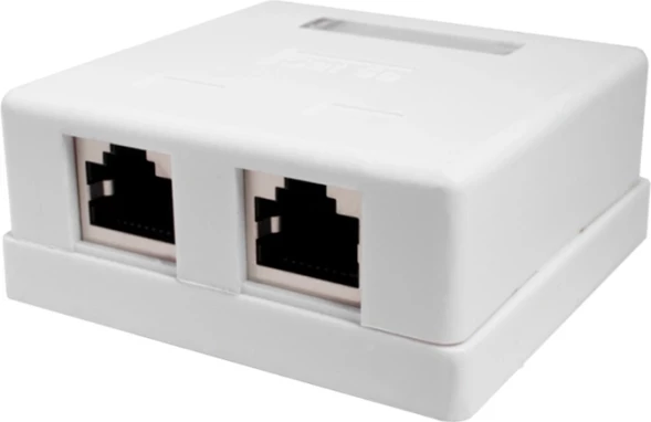 Розетка Suprlan 10-0308-1 наклад. RJ45 2 кат.5E FTP бел.