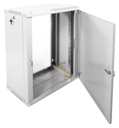 Шкаф коммутационный ЦМО ШРН-Эконом (ШРН-Э-15.350.1) настенный 15U 600x350мм пер.дв.металл 85кг серый 300мм 18.09кг 180град. 742мм сталь