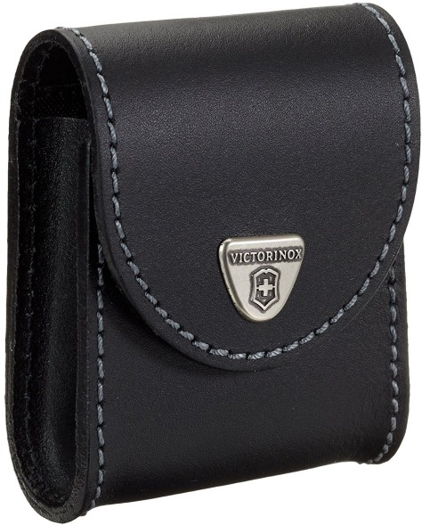 Чехол Victorinox 4.0521.XAVT нат.кожа петля черный с застежкой на кнопке/крепление на ремень