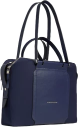 Деловая сумка женская Piquadro Lyra BD4574W92T/BLU с отделением для ноутбука 14&amp;quot; темно-синяя нейлон/натур.кожа