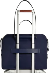 Деловая сумка женская Piquadro Lyra BD4574W92T/BLU с отделением для ноутбука 14&amp;quot; темно-синяя нейлон/натур.кожа