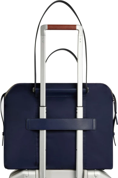 Деловая сумка женская Piquadro Lyra BD4574W92T/BLU с отделением для ноутбука 14&amp;quot; темно-синяя нейлон/натур.кожа