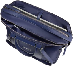 Деловая сумка женская Piquadro Lyra BD4574W92T/BLU с отделением для ноутбука 14&amp;quot; темно-синяя нейлон/натур.кожа