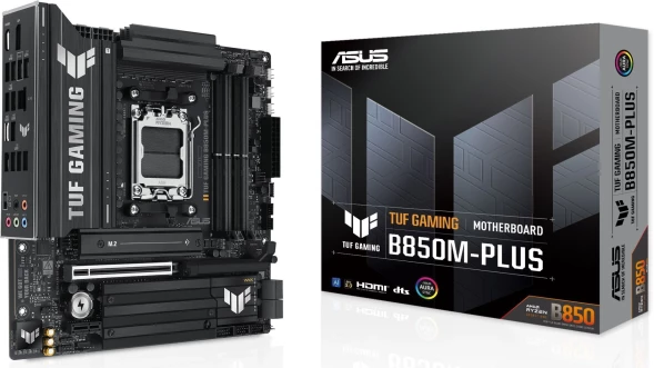 Материнская плата Asus TUF GAMING B850M-PLUS SocketAM5 AMD B850 4xDDR5 mATX AC`97 8ch(7.1) 2.5Gg RAID+HDMI+DP