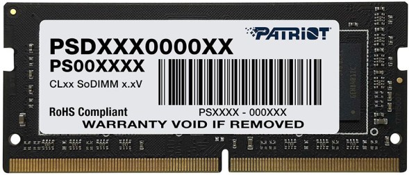 Память DDR4 32GB 2666MHz Patriot PSD432G26662S Signature RTL PC4-21300 CL19 SO-DIMM 260-pin 1.2В dual rank Ret