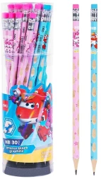 Карандаш ч/г Deli EC055-HB 2.2мм HB шестигран. липа ассорти ластик