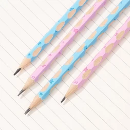 Карандаш ч/г Deli EC055-HB 2.2мм HB шестигран. липа ассорти ластик