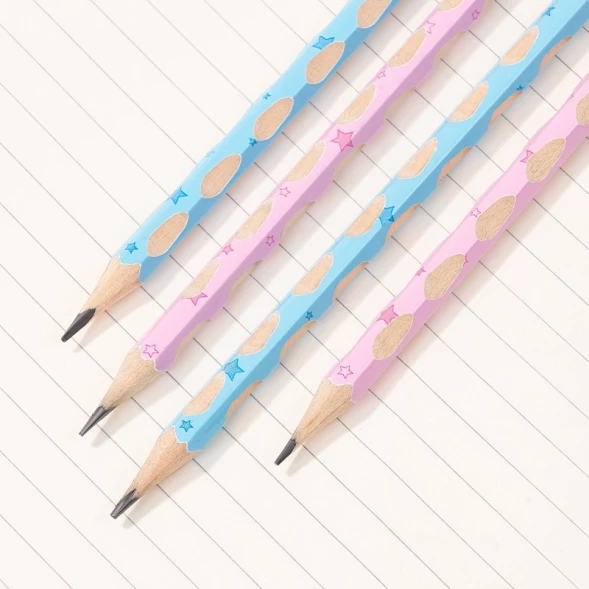 Карандаш ч/г Deli EC055-HB 2.2мм HB шестигран. липа ассорти ластик