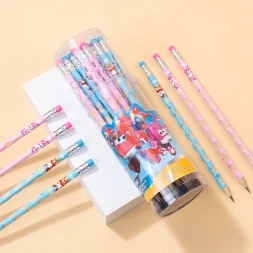 Карандаш ч/г Deli EC055-HB 2.2мм HB шестигран. липа ассорти ластик