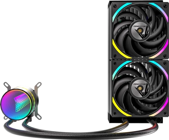 Система водяного охлаждения Formula OASIS L240 ARGB Soc-AM5/AM4/1200/2066/1700/1851 черный 4-pin Al+Cu 300W Ret (OASIS L240 ARGB BK)