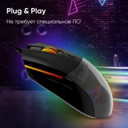 Мышь Оклик 714GM черный оптическая 7200dpi USB 6but (1620717)