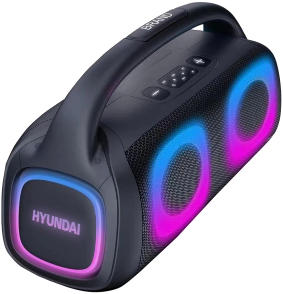 Колонка порт. Hyundai H-PS1027 черный 80W 2.0 BT 10м 3600mAh