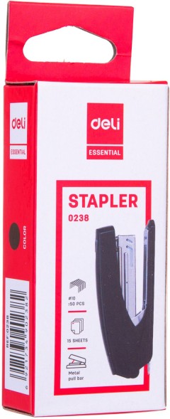 Степлер Deli E0238 N10 (12листов) встроенный антистеплер ассорти 50скоб коробка
