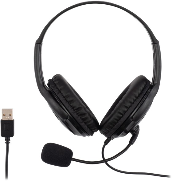 Наушники с микрофоном Оклик HS-M400 черный 1.8м накладные оголовье (1532019)