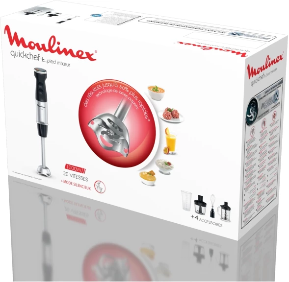 Блендер погружной Moulinex DD67L810 1000Вт серебристый/черный