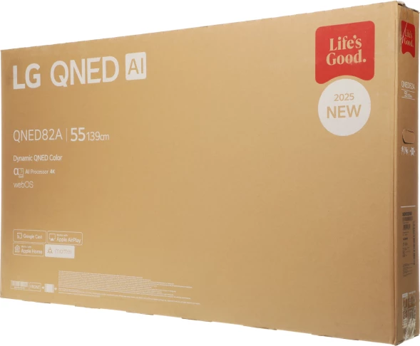 Телевизор LED LG 55&amp;quot; 55QNED82A6B.ARUG черный титан 4K Ultra HD 60Hz DVB-T DVB-T2 DVB-C DVB-S DVB-S2 USB WiFi Smart TV