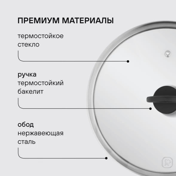 Крышка Rondell Handy RDA-1688 d=28см крыш.прозрачный руч.черная