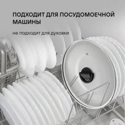 Крышка Rondell Handy RDA-1688 d=28см крыш.прозрачный руч.черная