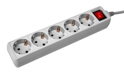 Сетевой фильтр PC Pet AP01006-E-G 1.8м (5 розеток) серый (пакет ПЭ)