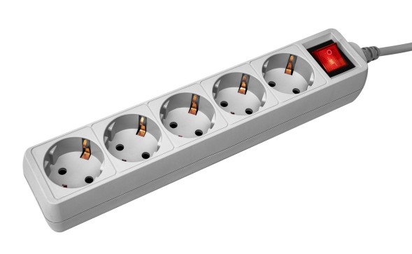 Сетевой фильтр PC Pet AP01006-E-G 1.8м (5 розеток) серый (пакет ПЭ)