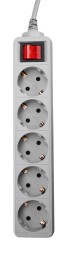 Сетевой фильтр PC Pet AP01006-E-G 1.8м (5 розеток) серый (пакет ПЭ)