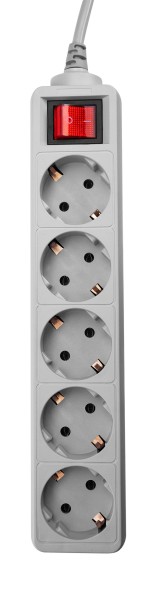 Сетевой фильтр PC Pet AP01006-E-G 1.8м (5 розеток) серый (пакет ПЭ)