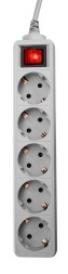 Сетевой фильтр PC Pet AP01006-E-G 1.8м (5 розеток) серый (пакет ПЭ)