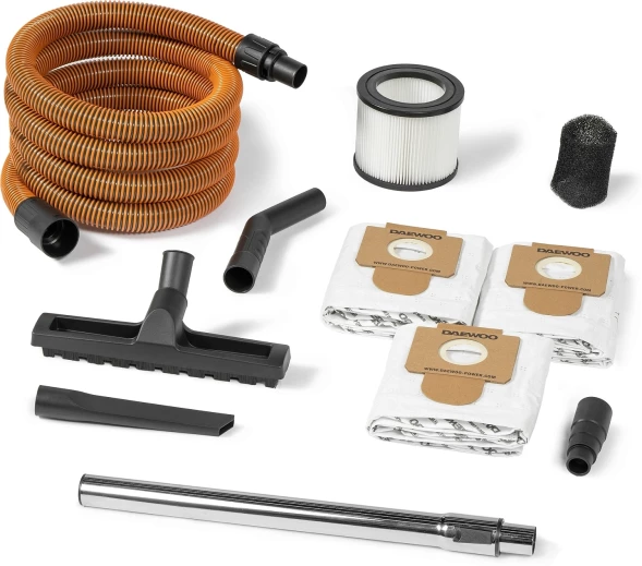 Строительный пылесос Daewoo DAVC 2000S 1500Вт (уборка: сухая/влажная/выдув/сбор воды) оранжевый