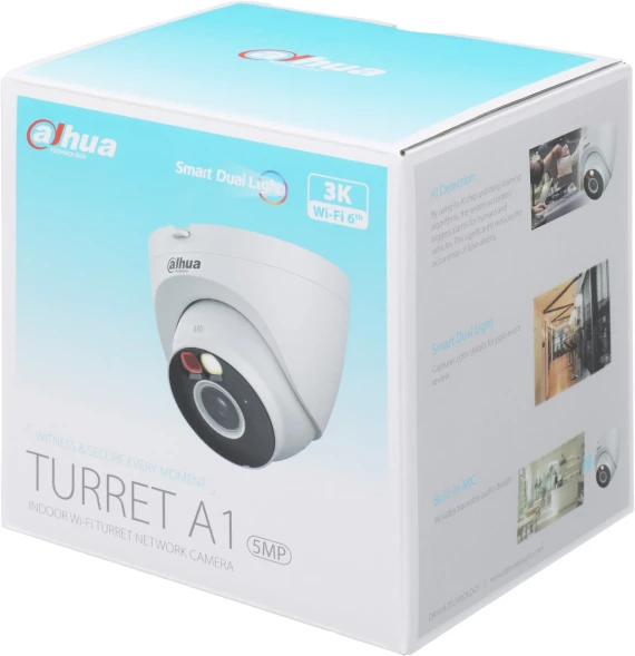 Камера видеонаблюдения IP Dahua DH-IPC-T5AP-IL-0360B Wi-Fi 3.6-3.6мм цв. корп.:белый (DH-T5A-IL)
