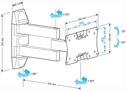 Кронштейн для телевизора Holder LCDS-5065 черный 19&amp;quot;-32&amp;quot; макс.30кг настенный поворот и наклон