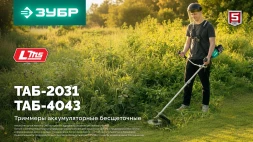 Триммер электрический Зубр ТАБ-2031 аккум. 350Вт 0.5л.с. неразбор.штан. реж.эл.:леска