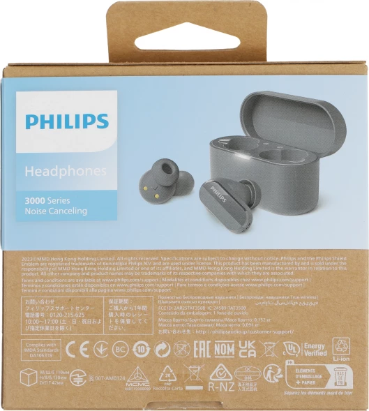 Гарнитура внутриканальные Philips TAT3508BK/00 черный беспроводные bluetooth в ушной раковине