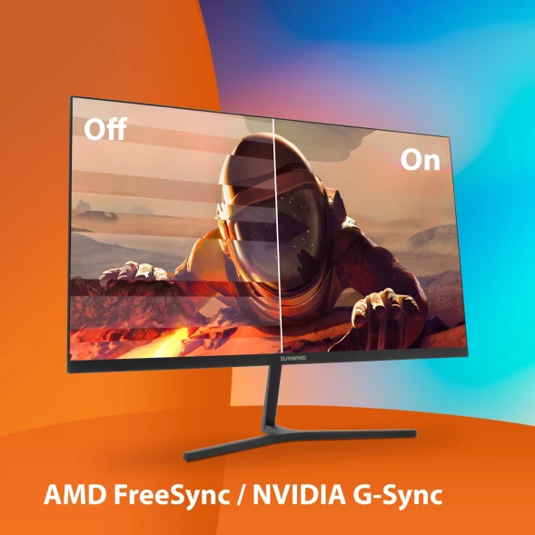 Монитор SunWind 23.8&amp;quot; SM-24FI401 черный IPS LED 1ms 16:9 HDMI матовая 250cd 178гр/178гр 1920x1080 180Hz G-Sync FreeSync DP FHD 2.79кг