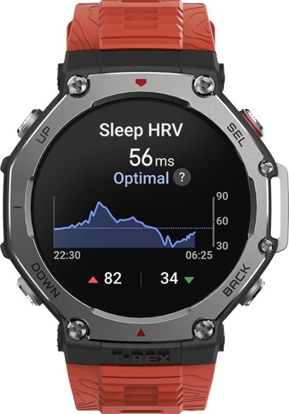 Смарт-часы Amazfit T-Rex 3 A2323 48.5мм 1.5&amp;quot; AMOLED корп.темно-серый рем.красный разм.брасл.:145-210мм (6970100374940)