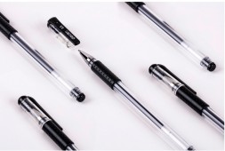 Набор ручек гелев. Deli 6619-BK прозрачный/черный черн. черн. блистер (3шт) линия 0.5мм резин. манжета