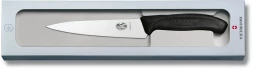 Нож кухонный Victorinox Swiss Classic (6.8003.15G) стальной разделочный лезв.150мм прямая заточка черный подар.коробка