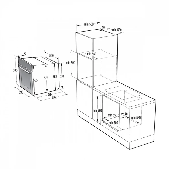 Духовой шкаф Электрический Gorenje BSA6747DGWI черный
