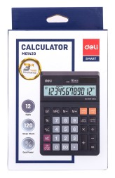 Калькулятор настольный Deli EM01420 черный 12-разр.