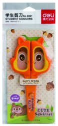 Ножницы Deli 6061 Happy Cat детские 138мм ТПЭ сталь ассорти