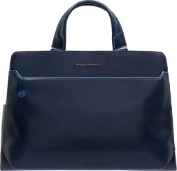 Деловая сумка Piquadro Blue Square CA6590B2/BLU2 с отделением для ноутбука 15.6&amp;quot; темно-синяя натур.кожа