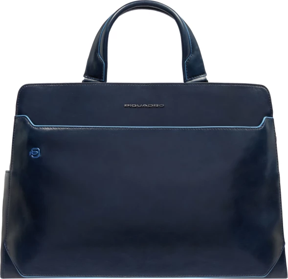 Деловая сумка Piquadro Blue Square CA6590B2/BLU2 с отделением для ноутбука 15.6&amp;quot; темно-синяя натур.кожа